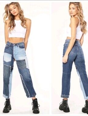 NWOT Revice Matchmaker Patchwork "Love at First Sight" jeans Size 25